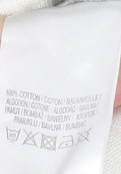 Dissident Men's Grey Striped Henley Cotton Jumper Size L