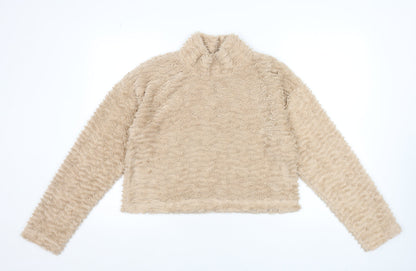 Womens UK Size M Noisy may Beige Pullover Sweatshirt