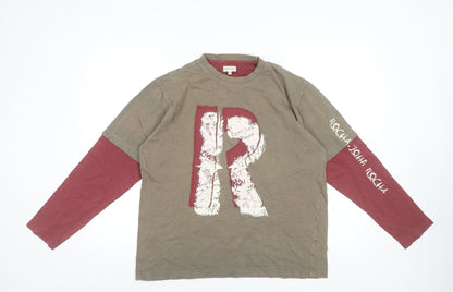 Rocha.John Rocha Boys Brown Long Sleeve Layered Look T-Shirt 13-14 Years