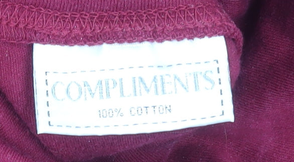 Womens UK Size M Compliments Red Basic T-Shirt