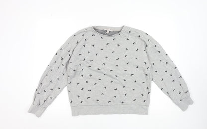 ESPRIT Womens Grey Butterfly Print XL Sweatshirt