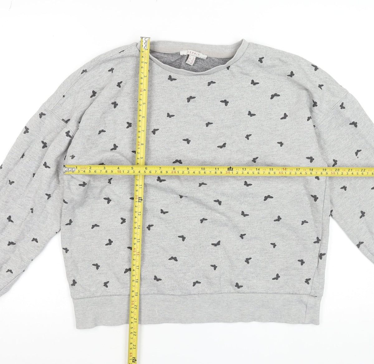 ESPRIT Womens Grey Butterfly Print XL Sweatshirt