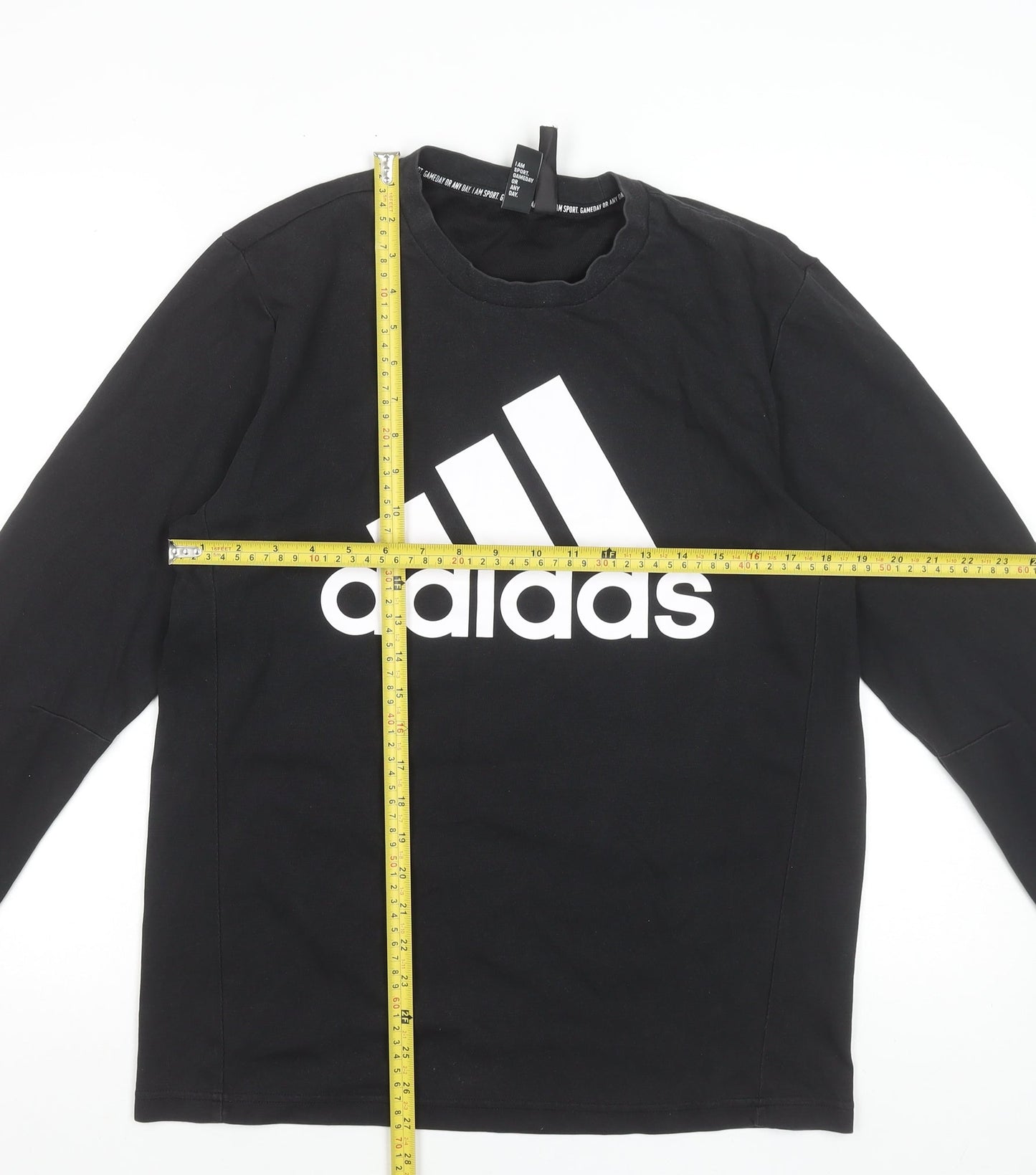 Adidas Men's Black Long Sleeve Logo T-Shirt Size M