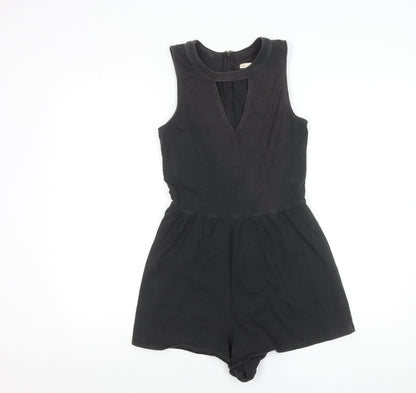 Hollister Women's Black Sleeveless Jersey Playsuit Size M