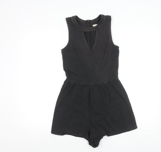 Hollister Women's Black Sleeveless Jersey Playsuit Size M
