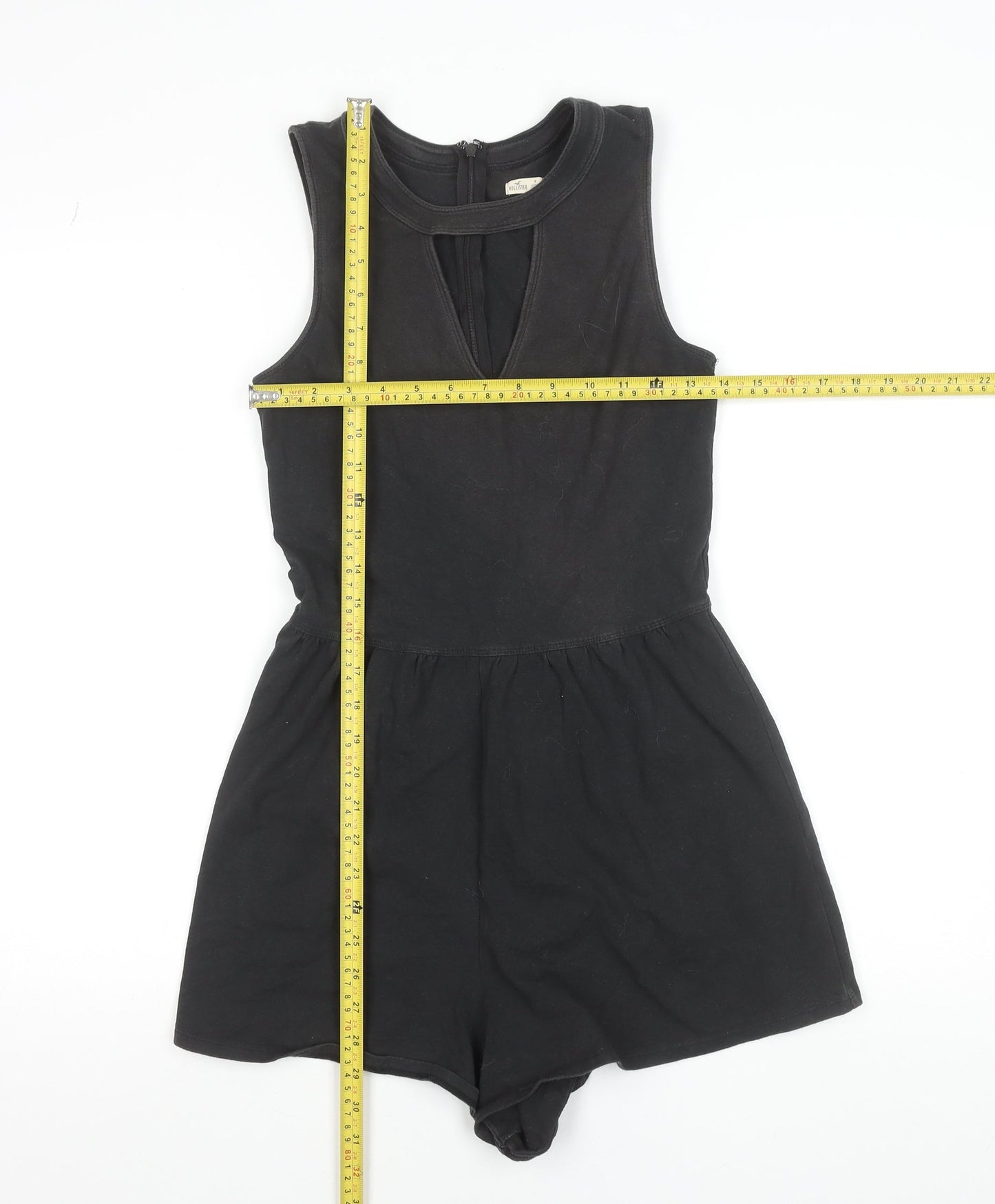 Hollister Women's Black Sleeveless Jersey Playsuit Size M