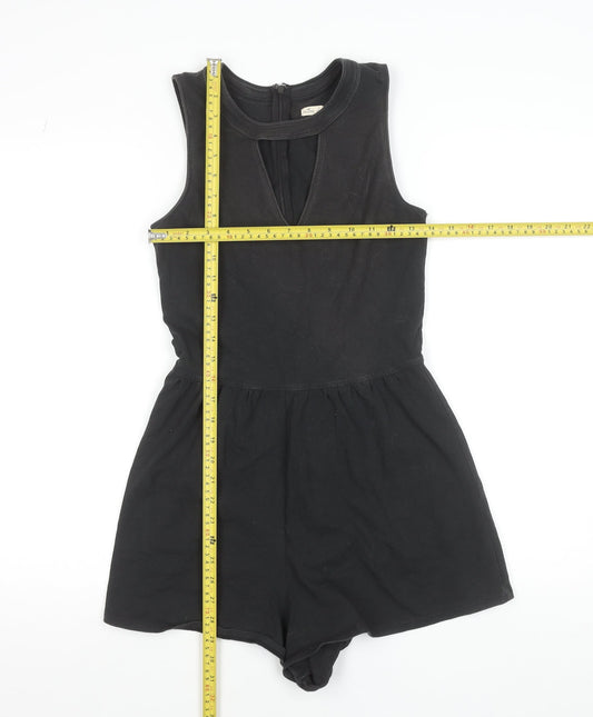 Hollister Women's Black Sleeveless Jersey Playsuit Size M