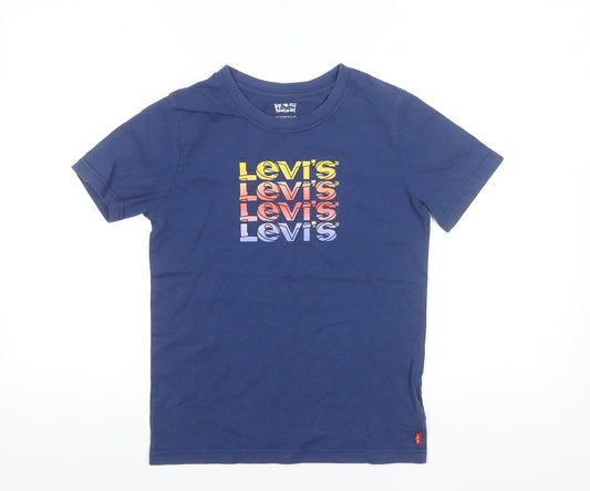 Levi's Boys Blue Logo Graphic Short Sleeve Cotton T-Shirt 12 Years