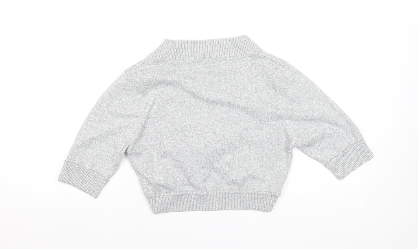 BAY Women’s Grey Glitter Button Cardigan Size 10 V-Neck 3/4 Sleeve