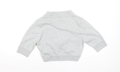 BAY Women’s Grey Glitter Button Cardigan Size 10 V-Neck 3/4 Sleeve