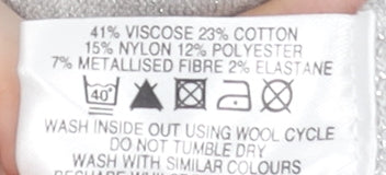 BAY Women’s Grey Glitter Button Cardigan Size 10 V-Neck 3/4 Sleeve