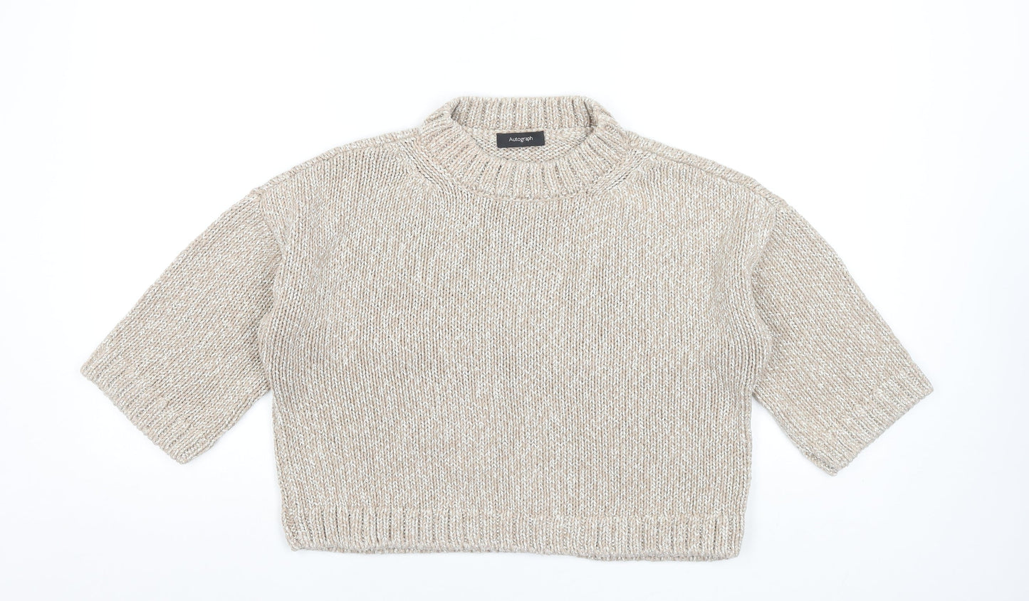Womens UK Size 8 Marks and Spencer Beige Pullover Jumper