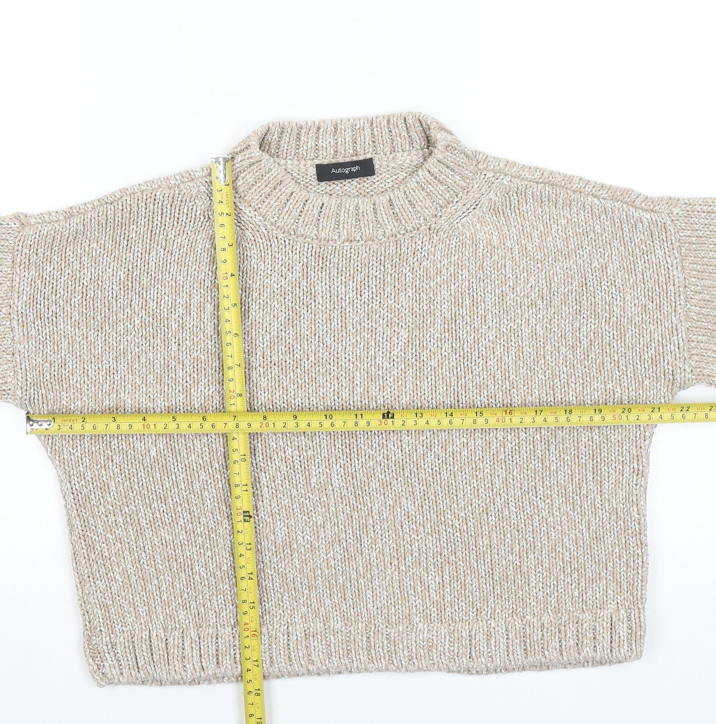 Womens UK Size 8 Marks and Spencer Beige Pullover Jumper