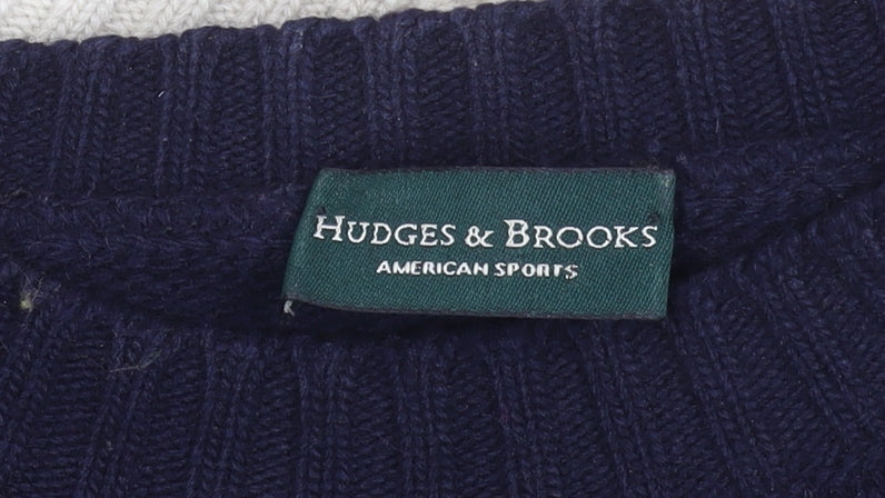 Hudges & Brooks Men's Beige Fair Isle Wool Pullover Jumper L