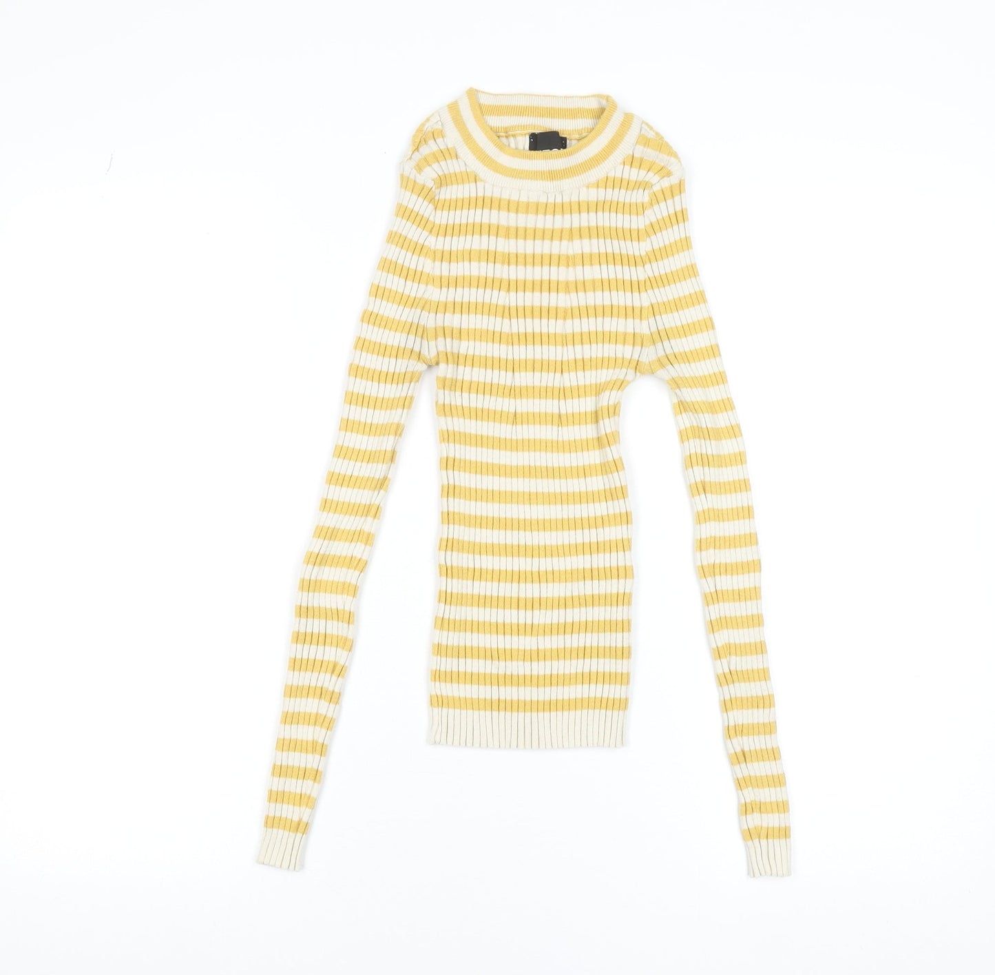 Womens UK Size XS Pieces Yellow Jersey Blouse