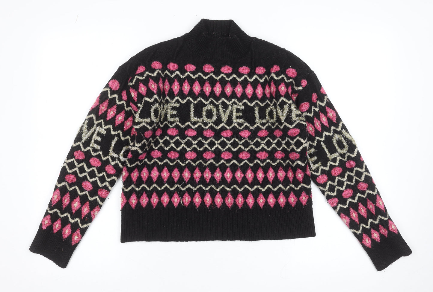 Womens UK Size M Oasis Black Pullover Jumper