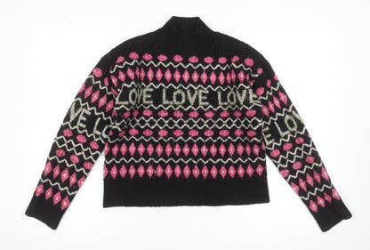 Womens UK Size M Oasis Black Pullover Jumper