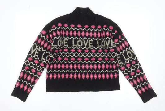 Womens UK Size M Oasis Black Pullover Jumper