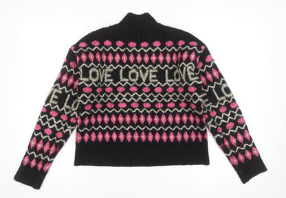 Womens UK Size M Oasis Black Pullover Jumper