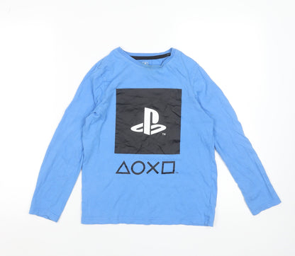 PlayStation Boys Blue Long Sleeve Graphic Logo T-Shirt 9-10 Years