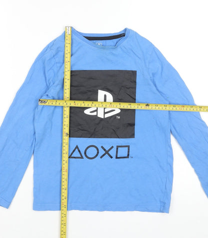 PlayStation Boys Blue Long Sleeve Graphic Logo T-Shirt 9-10 Years