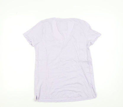 FatFace Women's Purple V-Neck Short Sleeve Cotton T-Shirt Size 6