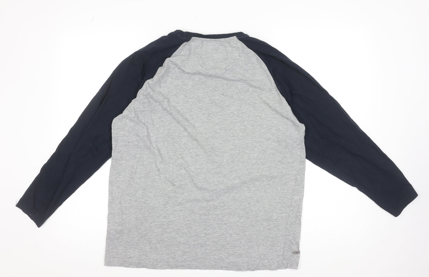 Tokyo Laundry Men's Grey Blue Long Sleeve Raglan T-Shirt Size L