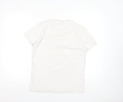 Max NASA White Cotton Men's Ultra Slim Fit Graphic T-Shirt Medium