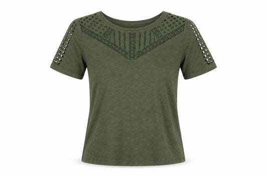 Womens UK Size 14 Jasper Conran Green Basic T-Shirt