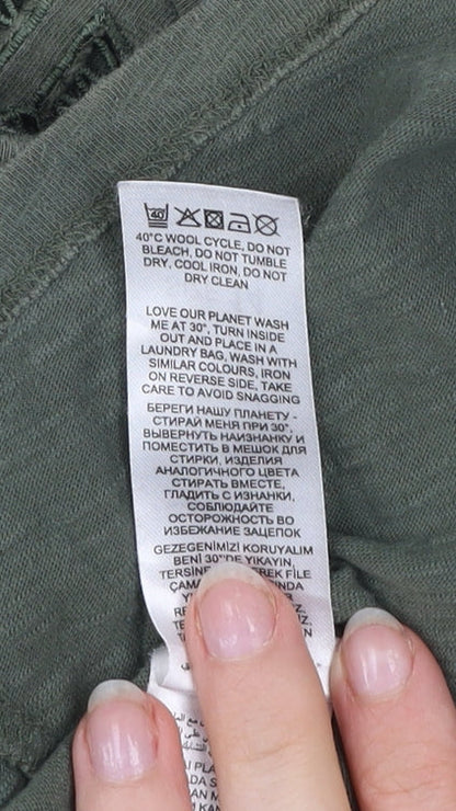 Jasper Conran Women's Green Cotton Crochet Trim T-Shirt Size 14