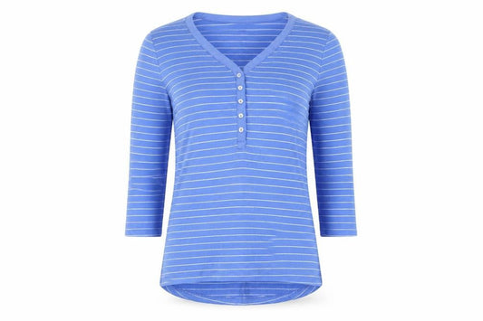 Womens UK Size XS Lands' End Blue Jersey T-Shirt
