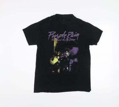 Prince Purple Rain Black Cotton Graphic T-Shirt Men S