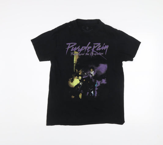 Prince Purple Rain Black Cotton Graphic T-Shirt Men S