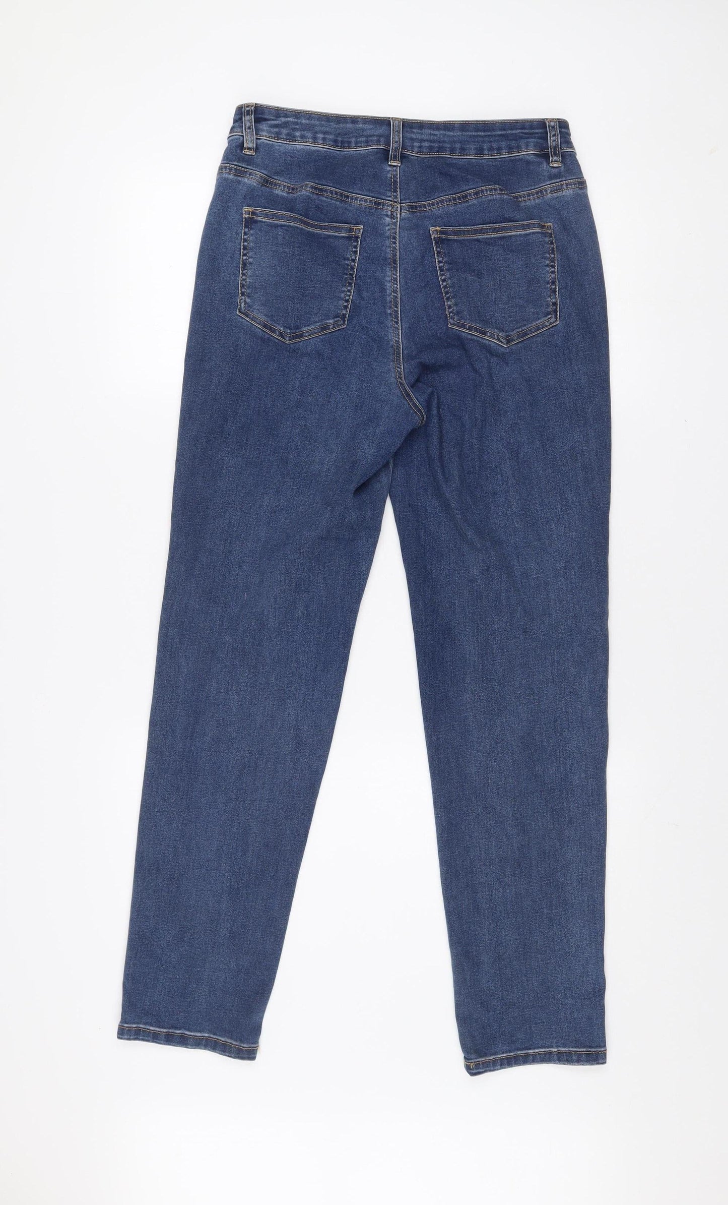 Tu Women Blue Straight Leg Jeans Size 10 Regular Stretch Denim