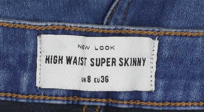 New Look Women Blue High Waist Super Skinny Jeans Size 8
