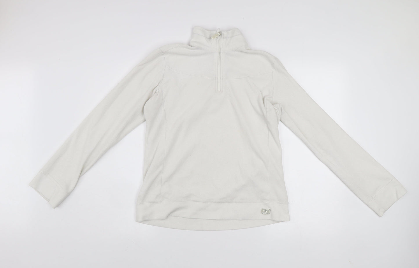 Champion Womens White Fleece 1/4 Zip Pullover Sweatshirt M Easy Fit