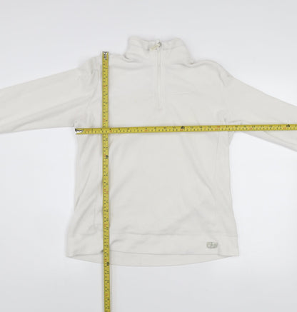 Champion Womens White Fleece 1/4 Zip Pullover Sweatshirt M Easy Fit