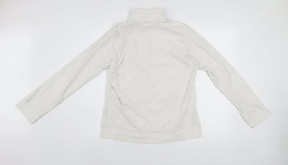 Champion Womens White Fleece 1/4 Zip Pullover Sweatshirt M Easy Fit