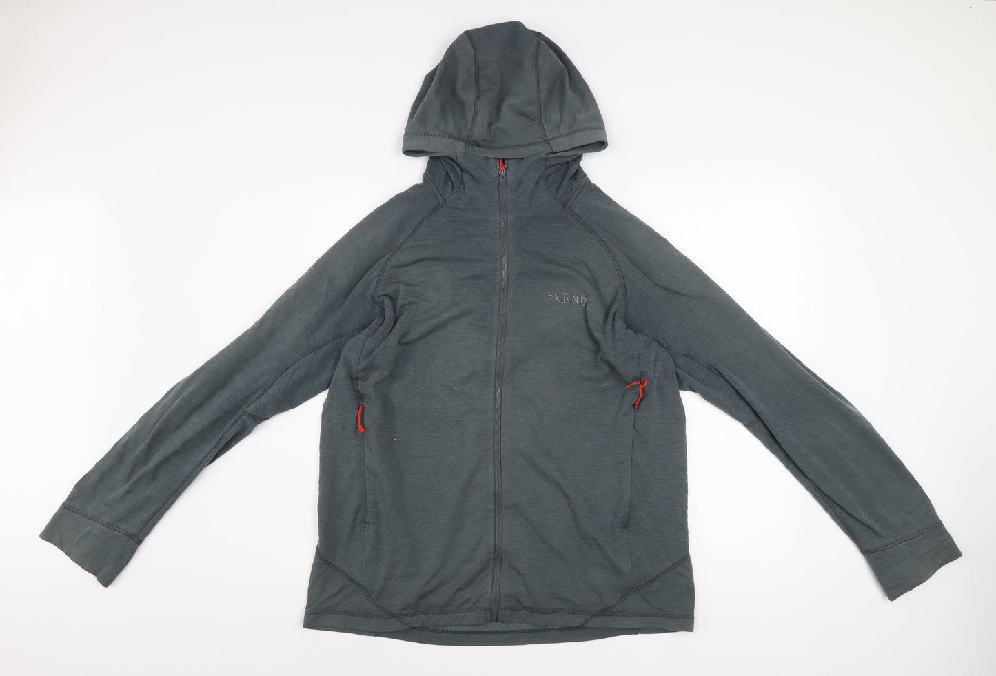 Rab Men's Grey L Nexus Hooded Full Zip Activewear Jacket Size L