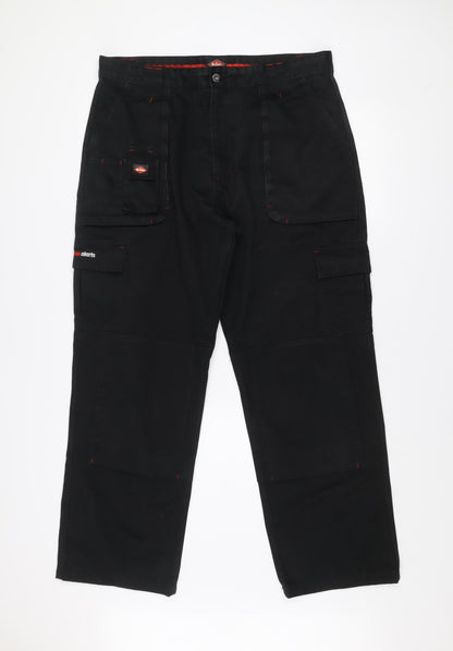 Lee Cooper Men's Black 38R Cargo Workwear Trousers