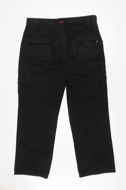 Lee Cooper Men's Black 38R Cargo Workwear Trousers