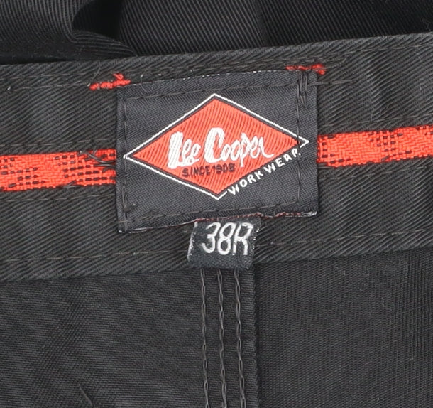 Lee Cooper Men's Black 38R Cargo Workwear Trousers