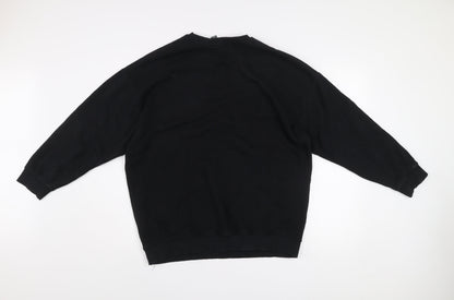 Primark Women's Black Cotton Blend Pullover Sweatshirt Size S
