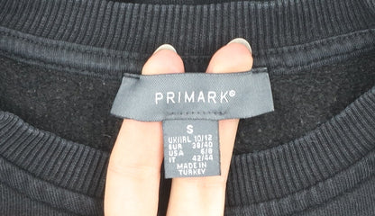 Primark Women's Black Cotton Blend Pullover Sweatshirt Size S