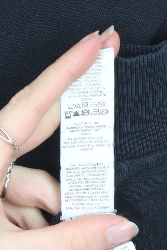 Primark Women's Black Cotton Blend Pullover Sweatshirt Size S