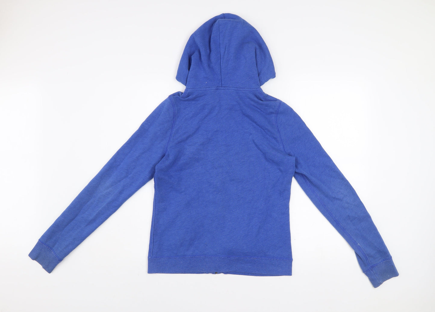 Hollister Women’s Blue Full Zip Hoodie Size M - Casual Cotton Blend