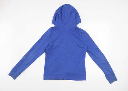Hollister Women’s Blue Full Zip Hoodie Size M - Casual Cotton Blend