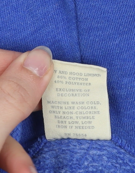 Hollister Women’s Blue Full Zip Hoodie Size M - Casual Cotton Blend