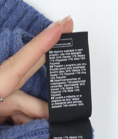 & Other Stories Women Blue Knit Alpaca Blend Camisole Tank Top L