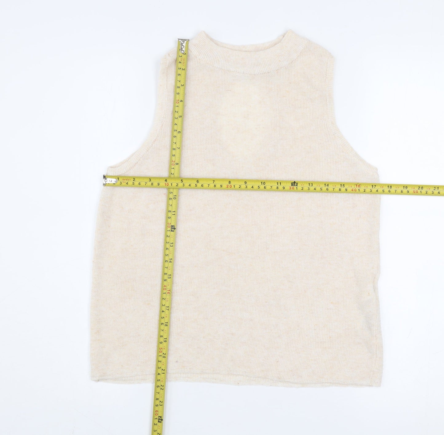 Womens UK Size L VILA Beige Basic Tank
